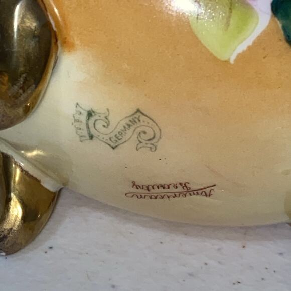 Vintage American Beauty Germany Creamer Sugar Bowl Set Hand Painted Rose Signed - Picture 8 of 15